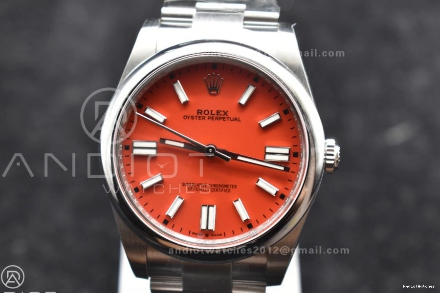 Oyster Best Steel Unisex 1:1 Perpetual 124300 938 Red Dial Clean 41mm 904L Edition VR 0101